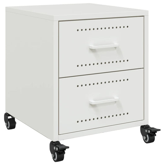 Bedside Cabinet White 36x39x43,5 cm Steel Bedside Cabinet White 36x39x43,5 cm Steel