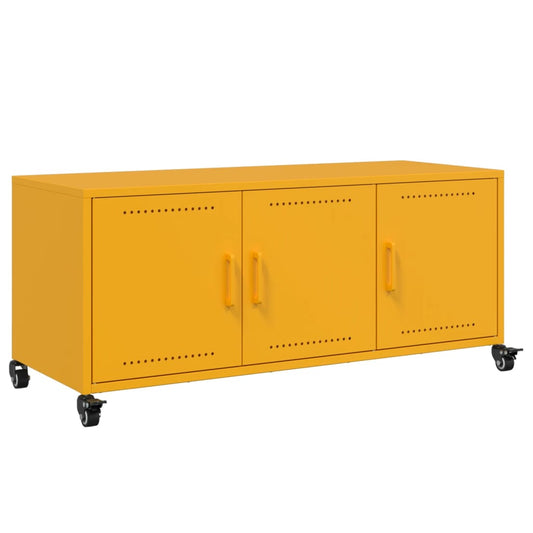 TV Cabinet Mustard Yellow 100.5x39x43.5 cm Steel TV Cabinet Mustard Yellow 100.5x39x43.5 cm Steel