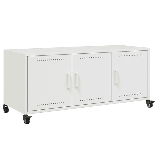 TV Cabinet White 100,5x39x43,5 cm Steel TV Cabinet White 100,5x39x43,5 cm Steel