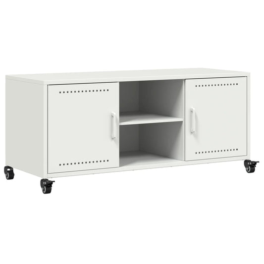 TV Cabinet White 100,5x39x43,5 cm Steel TV Cabinet White 100,5x39x43,5 cm Steel