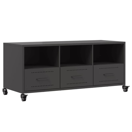 TV Cabinet Black 100.5x39x43.5 cm Steel TV Cabinet Black 100.5x39x43.5 cm Steel
