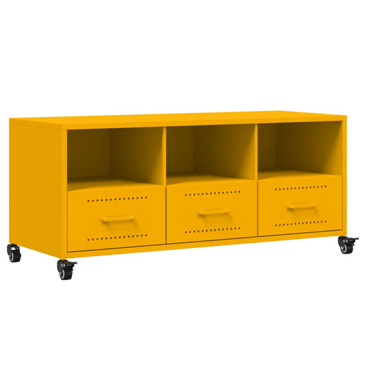 TV Cabinet Mustard Yellow 100,5x39x43,5 cm Steel TV Cabinet Mustard Yellow 100,5x39x43,5 cm Steel
