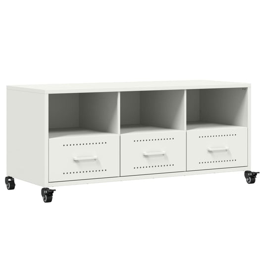 TV Cabinet White 100,5x39x43,5 cm Steel TV Cabinet White 100,5x39x43,5 cm Steel