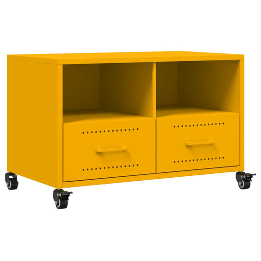 TV Cabinet Mustard Yellow 68x39x43.5 cm Steel TV Cabinet Mustard Yellow 68x39x43.5 cm Steel