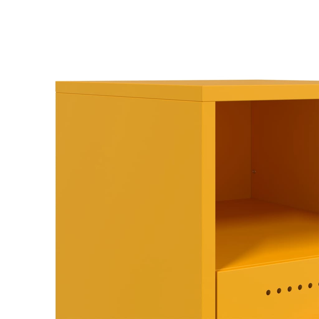 Bedside Cabinet Mustard Yellow 36x39x43,5 cm Steel