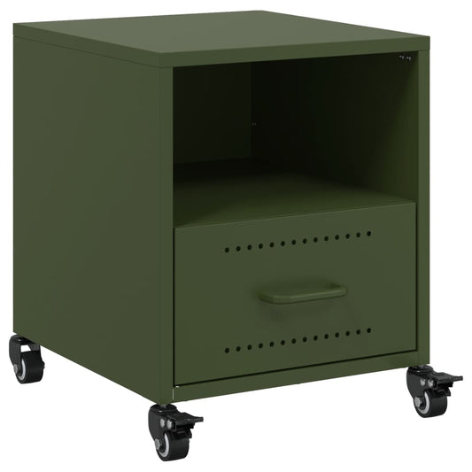 Bedside Cabinet Olive Green 36x39x43.5 cm Steel Bedside Cabinet Olive Green 36x39x43.5 cm Steel