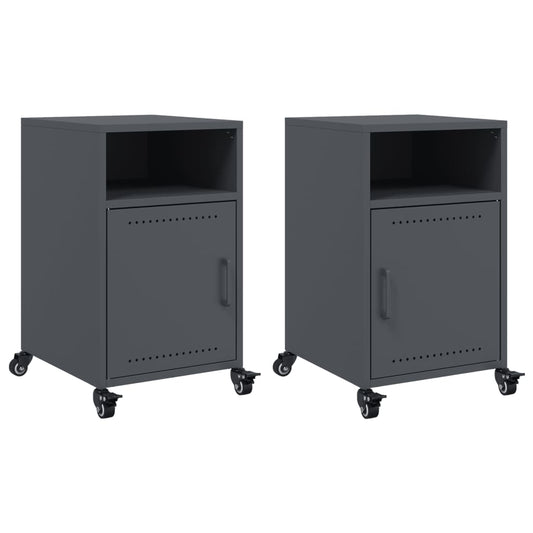 Bedside Cabinets 2 pcs Anthracite 36x39x59 cm Steel Bedside Cabinets 2 pcs Anthracite 36x39x59 cm Steel