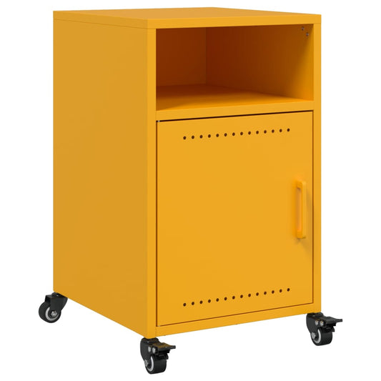 Bedside Cabinet Mustard Yellow 36x39x59 cm Steel Bedside Cabinet Mustard Yellow 36x39x59 cm Steel