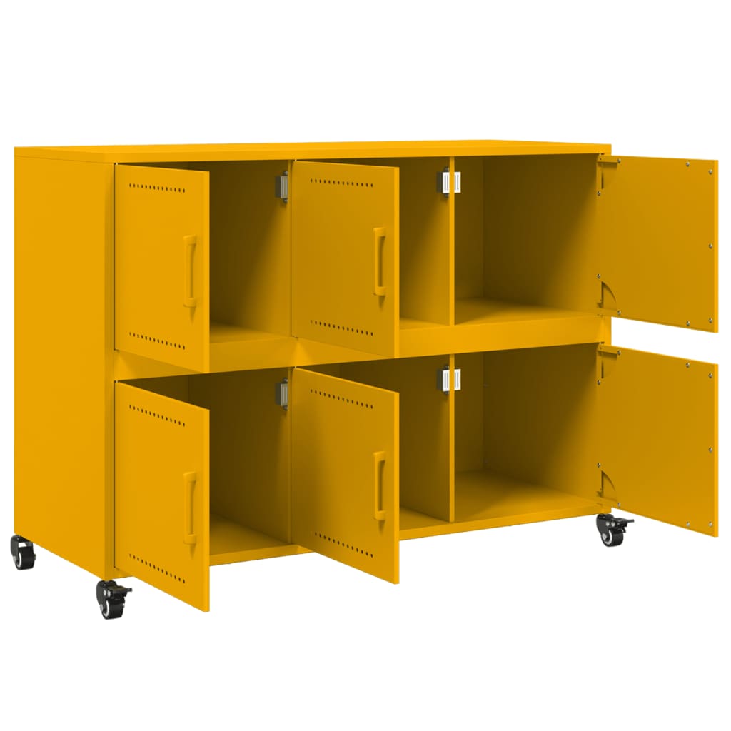 Sideboard Mustard Yellow 100,5x39x72 cm Steel