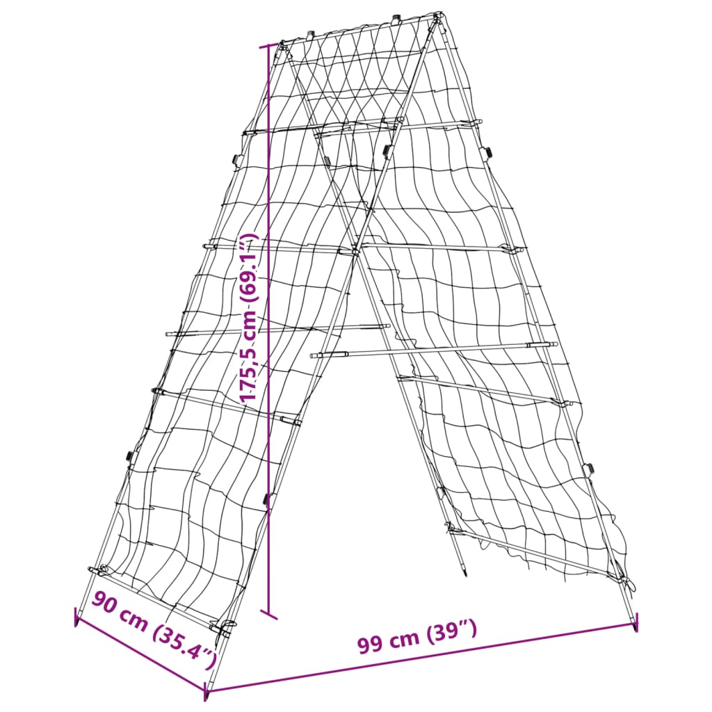 Garden Trellis for Climbing Plants A-Frame 99x90x175,5 cm Steel