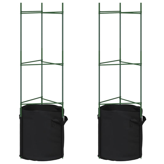 Tomato Cage with Plant Bag 2 pcs 116 cm Steel and PP Tomato Cage with Plant Bag 2 pcs 116 cm Steel and PP