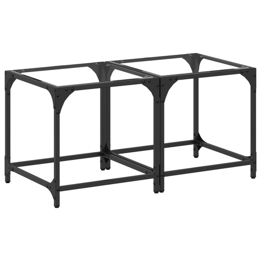 Coffee Tables with Transparent Glass Top 2 pcs 40x40x40 cm Steel Coffee Tables with Transparent Glass Top 2 pcs 40x40x40 cm Steel