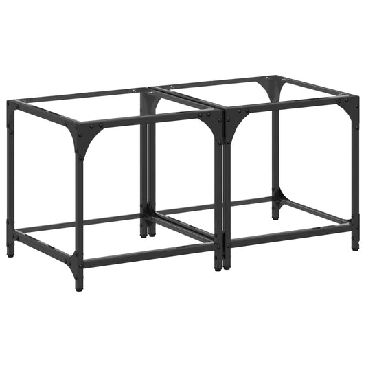 Coffee Tables with Transparent Glass Top 2 pcs 40x40x40 cm Steel Coffee Tables with Transparent Glass Top 2 pcs 40x40x40 cm Steel