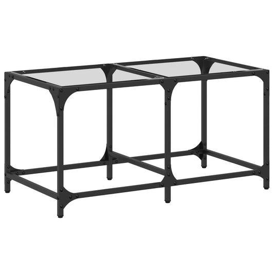 Coffee Table with Transparent Glass Top 78.5x40x40 cm Steel Coffee Table with Transparent Glass Top 78.5x40x40 cm Steel