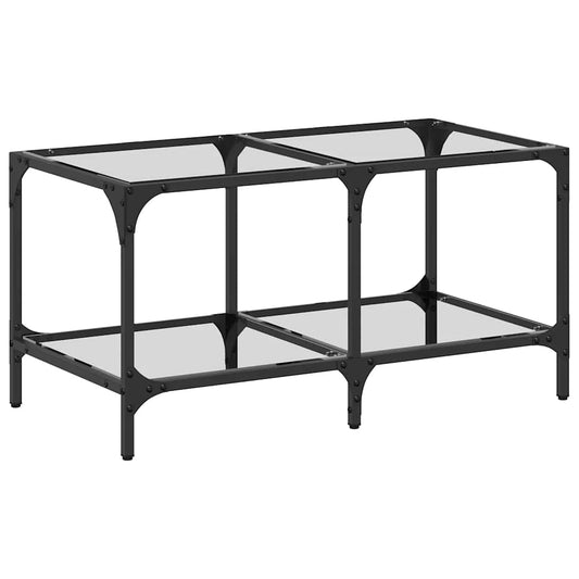 Coffee Table with Transparent Glass Top 78.5x40x40 cm Steel Coffee Table with Transparent Glass Top 78.5x40x40 cm Steel