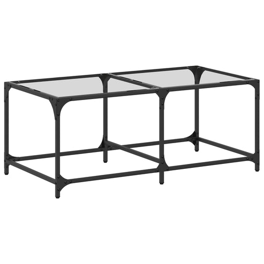 Coffee Table with Transparent Glass Top 98.5x50x40 cm Steel Coffee Table with Transparent Glass Top 98.5x50x40 cm Steel