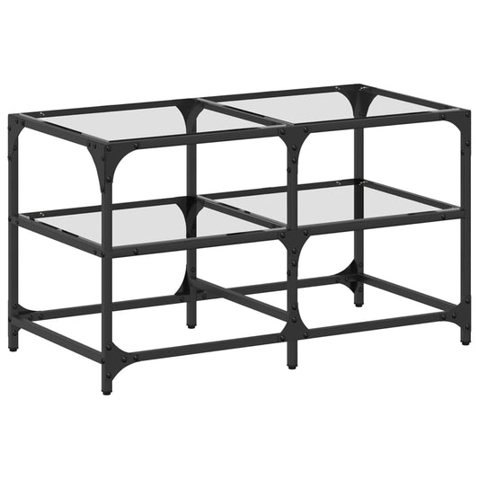 Coffee Table with Transparent Glass Top 78.5x40x45 cm Steel Coffee Table with Transparent Glass Top 78.5x40x45 cm Steel