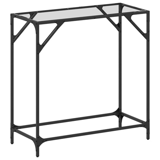 Console Table with Transparent Glass Top 80x35x81 cm Steel Console Table with Transparent Glass Top 80x35x81 cm Steel