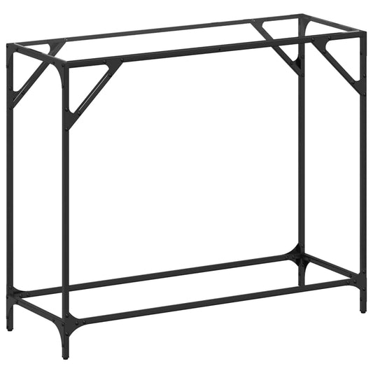 Console Table with Transparent Glass Top 98x35x81 cm Steel Console Table with Transparent Glass Top 98x35x81 cm Steel