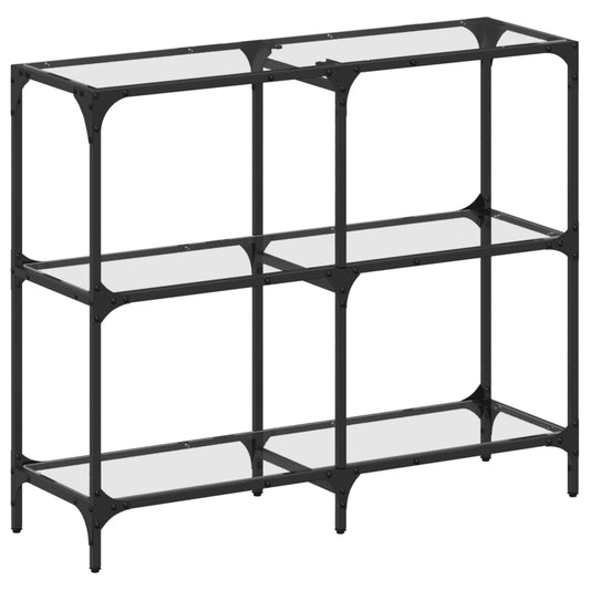 Console Table with Transparent Glass Top 98x30x81 cm Steel Console Table with Transparent Glass Top 98x30x81 cm Steel