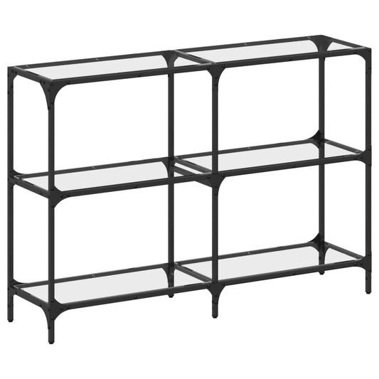 Console Table with Transparent Glass Top 118.5x30x81 cm Steel Console Table with Transparent Glass Top 118.5x30x81 cm Steel