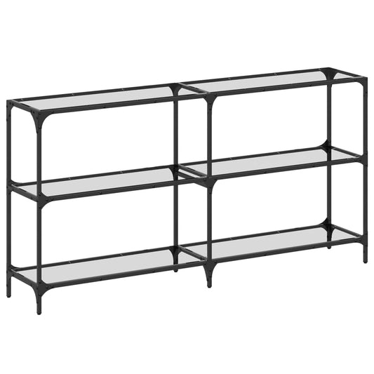 Console Table with Transparent Glass Top 158.5x30x81 cm Steel Console Table with Transparent Glass Top 158.5x30x81 cm Steel