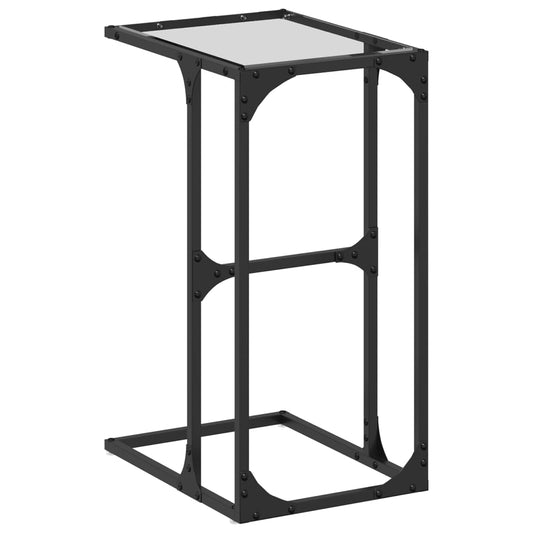 Side Table with Transparent Glass 40x30x61.5 cm Steel Side Table with Transparent Glass 40x30x61.5 cm Steel