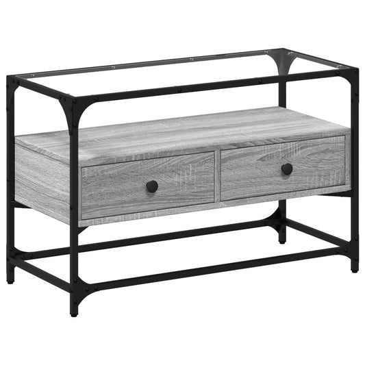 TV Cabinet with Glass Top Grey Sonoma 80x35x51 cm TV Cabinet with Glass Top Grey Sonoma 80x35x51 cm