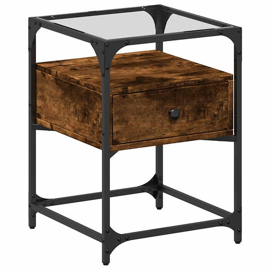 Bedside Cabinet Smoked Oak 40x40x55 cm Engineered Wood Bedside Cabinet Smoked Oak 40x40x55 cm Engineered Wood