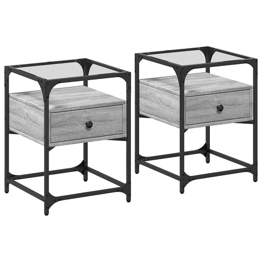 Bedside Cabinets 2 pcs Grey Sonoma 40x40x55 cm Engineered Wood Bedside Cabinets 2 pcs Grey Sonoma 40x40x55 cm Engineered Wood