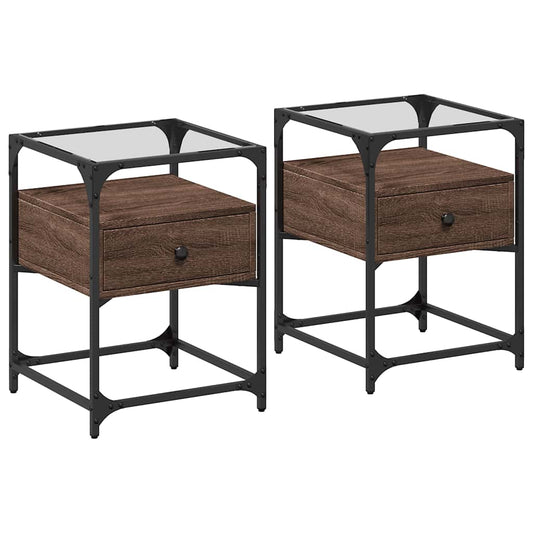 Bedside Cabinets 2 pcs Brown Oak 40x40x55 cm Engineered Wood Bedside Cabinets 2 pcs Brown Oak 40x40x55 cm Engineered Wood