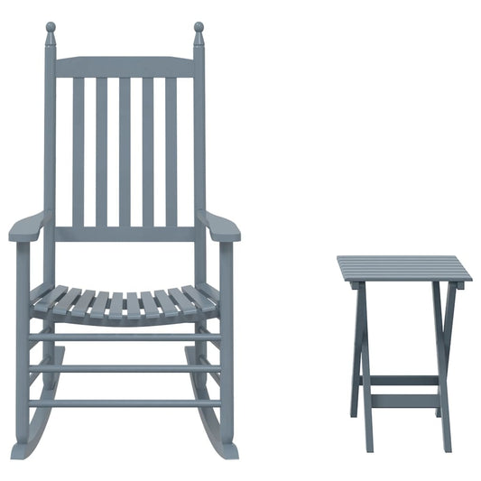 Rocking Chair with Foldable Table Grey Solid Wood Poplar Rocking Chair with Foldable Table Grey Solid Wood Poplar