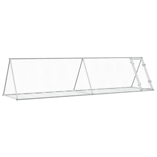 Rabbit Hutch Silver 400x105x91 cm Galvanised Steel Rabbit Hutch Silver 400x105x91 cm Galvanised Steel