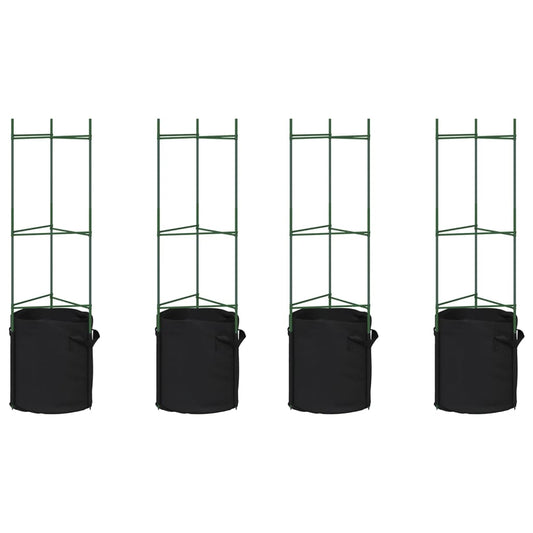 Tomato Cages with Plant Bags 4 pcs 116 cm Steel and PP Tomato Cages with Plant Bags 4 pcs 116 cm Steel and PP