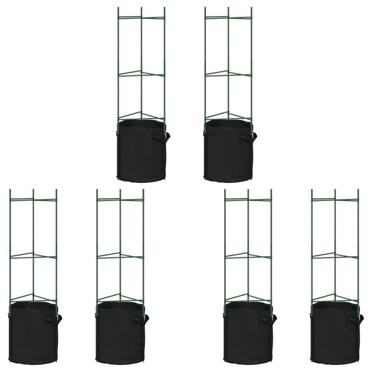 Tomato Cages with Plant Bags 6 pcs 116 cm Steel and PP Tomato Cages with Plant Bags 6 pcs 116 cm Steel and PP