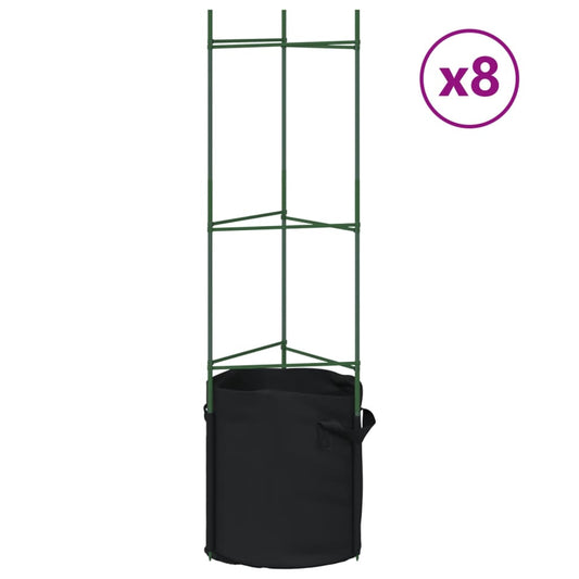 Tomato Cages with Plant Bags 8 pcs 116 cm Steel and PP Tomato Cages with Plant Bags 8 pcs 116 cm Steel and PP