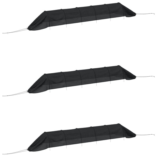 Netting Tunnels 3 pcs Black Steel and Polyethylene Netting Tunnels 3 pcs Black Steel and Polyethylene