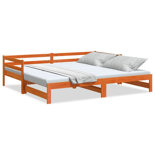 Daybed with Trundle without Mattress Wax Brown 80x200 cm Solid Wood Daybed with Trundle without Mattress Wax Brown 80x200 cm Solid Wood