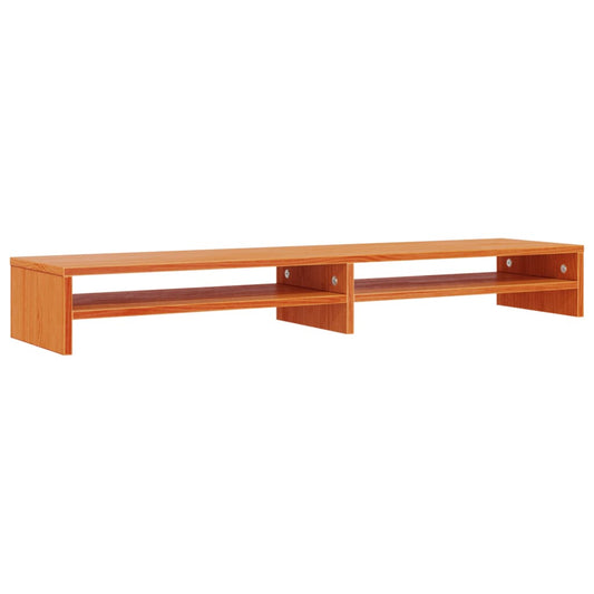 Monitor Stand Wax Brown 100x24x13 cm Solid Wood Pine Monitor Stand Wax Brown 100x24x13 cm Solid Wood Pine