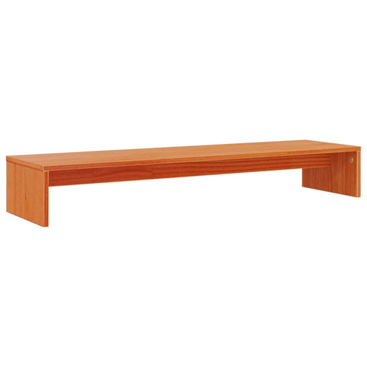 Monitor Stand Wax Brown 100x27x15 cm Solid Wood Pine Monitor Stand Wax Brown 100x27x15 cm Solid Wood Pine