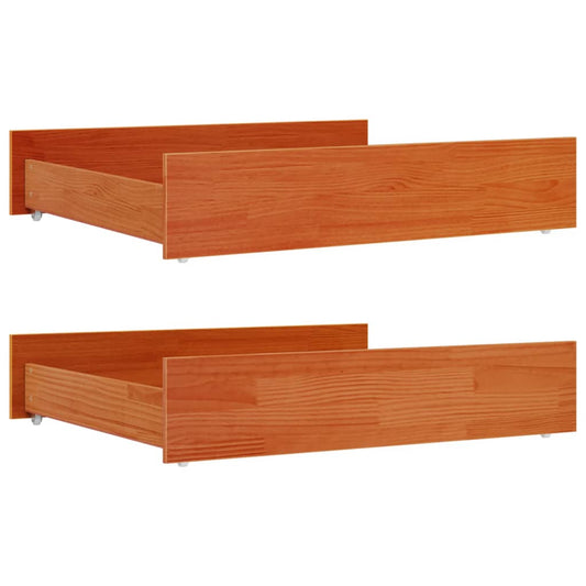 Bed Drawers 2 pcs Wax Brown Solid Wood Pine Bed Drawers 2 pcs Wax Brown Solid Wood Pine