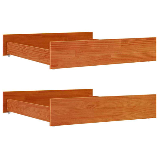 Bed Drawers 2 pcs Wax Brown Solid Wood Pine Bed Drawers 2 pcs Wax Brown Solid Wood Pine