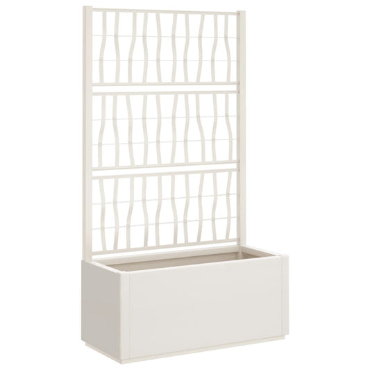 Garden Planter with Trellis White 80x36x140 cm PP Garden Planter with Trellis White 80x36x140 cm PP