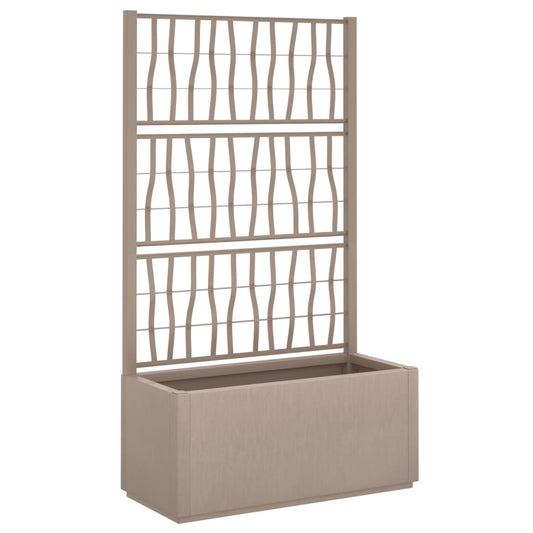 Garden Planter with Trellis Light Brown 80x36x140 cm PP Garden Planter with Trellis Light Brown 80x36x140 cm PP