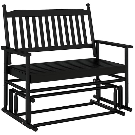 Glider Bench Black 118x70x104.5 cm Solid Wood Poplar Glider Bench Black 118x70x104.5 cm Solid Wood Poplar