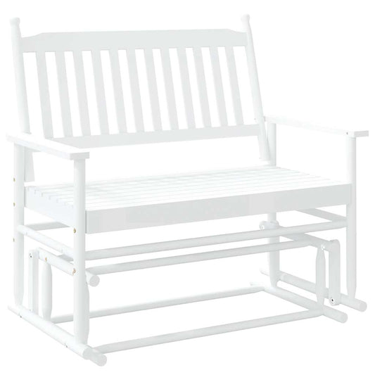 Glider Bench White 118x70x104.5 cm Solid Wood Poplar Glider Bench White 118x70x104.5 cm Solid Wood Poplar