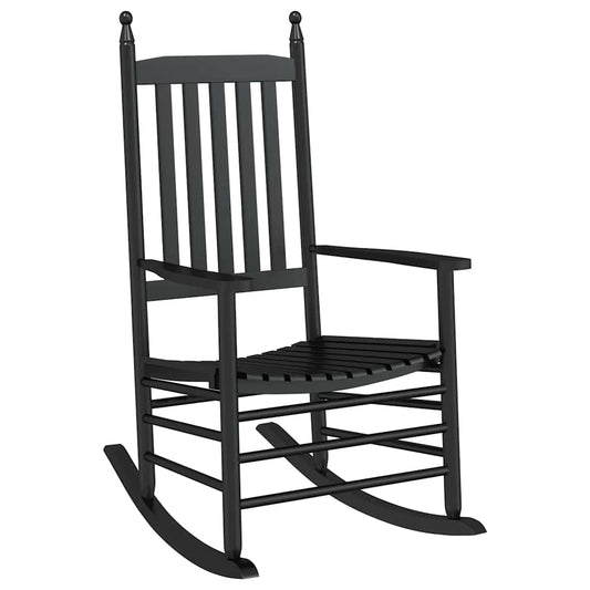 Rocking Chair with Curved Seat Black Solid Wood Poplar Rocking Chair with Curved Seat Black Solid Wood Poplar