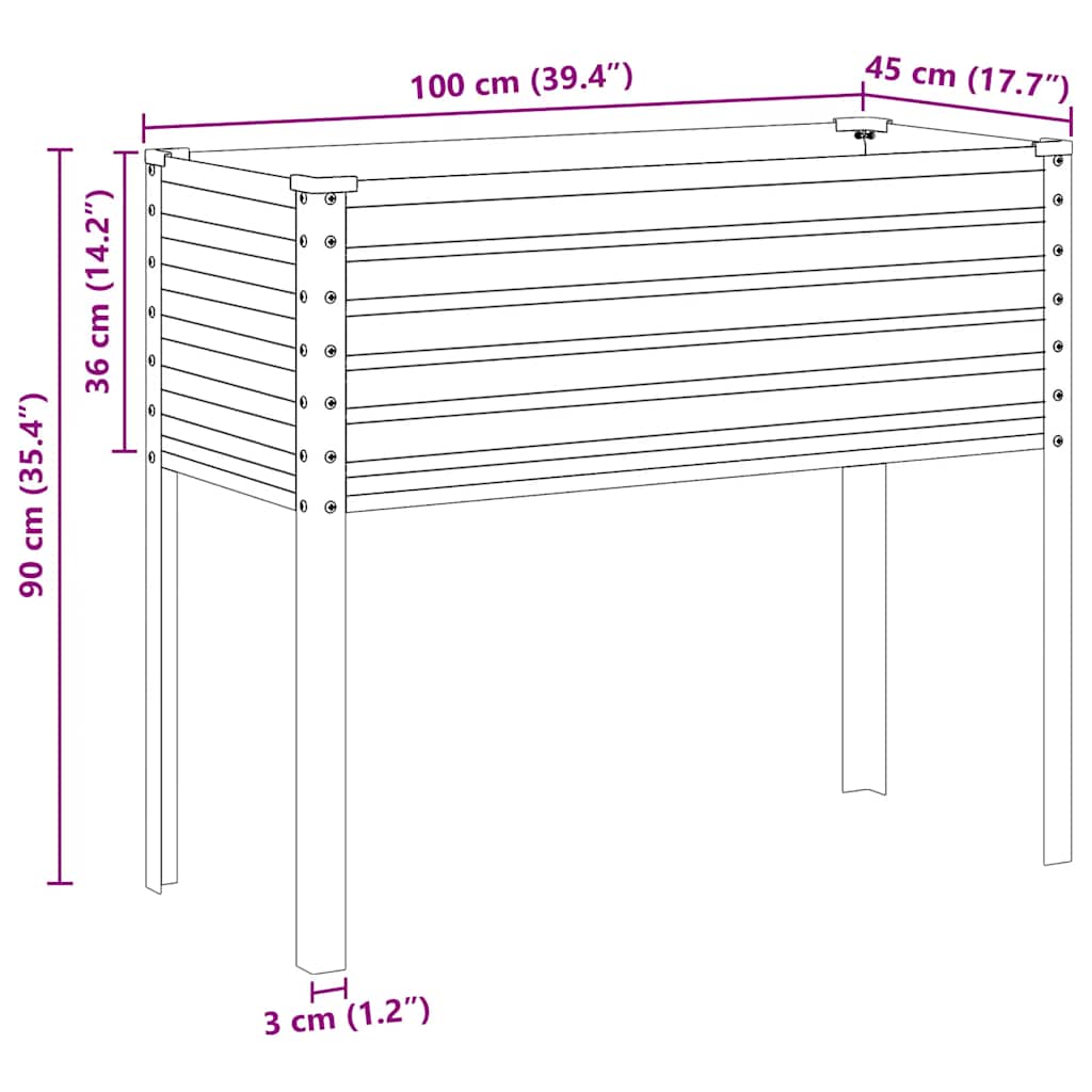 Garden Planter Grey 100x45x90 cm Steel