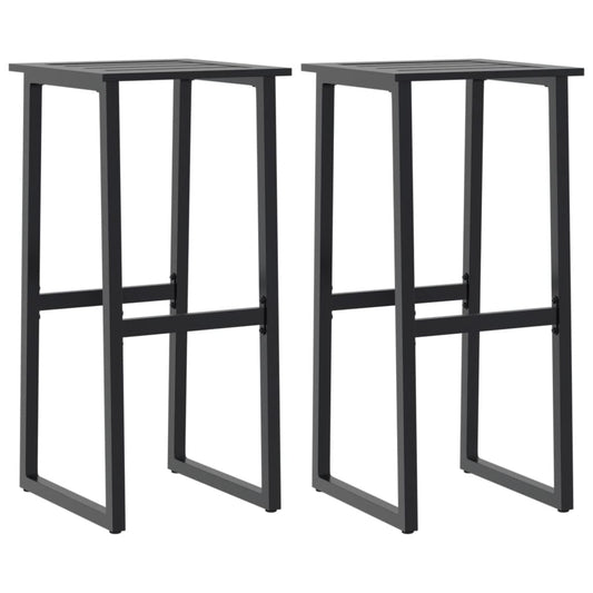Bar Stools 2 pcs Black 38x38x80 cm Powder-coated Steel Bar Stools 2 pcs Black 38x38x80 cm Powder-coated Steel