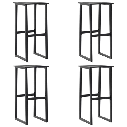 Bar Stools 4 pcs Black 38x38x80 cm Powder-coated Steel Bar Stools 4 pcs Black 38x38x80 cm Powder-coated Steel